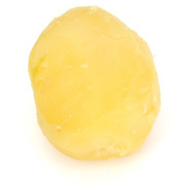 bir tane haşlanmış soyulmuş patates 