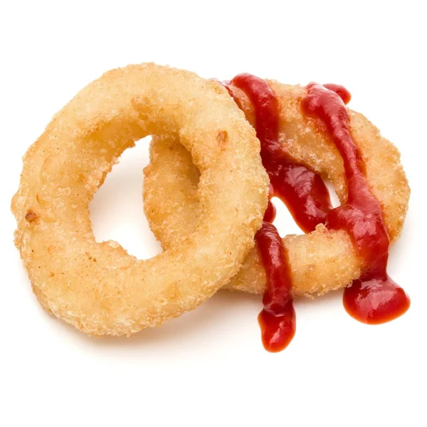 Кольца Каламари с кетчупом — стоковое фото