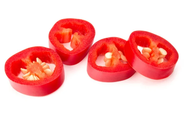 Gesneden rode chili peper — Stockfoto