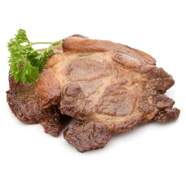 Fried pork meat with parsley — Stock Photo, Image