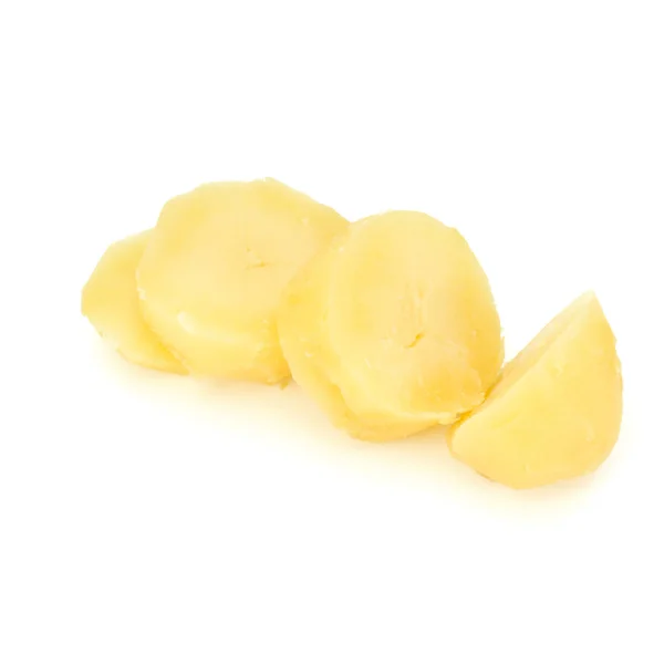 Patatas en rodajas peladas hervidas —  Fotos de Stock