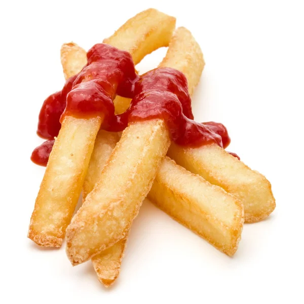 Bratkartoffeln mit Ketchup — Stockfoto