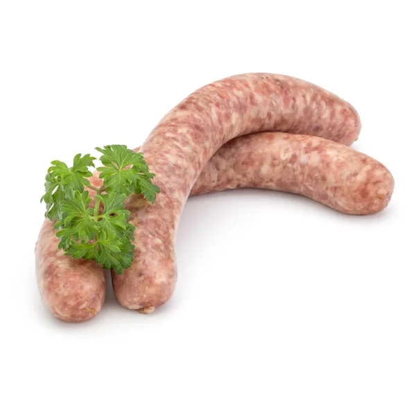 Raw sausages with parsley — Stock Photo, Image