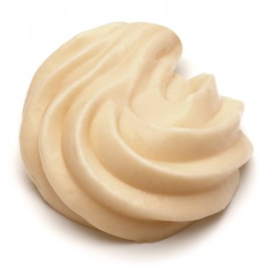 Beyaz üzerine mayonez girdap 