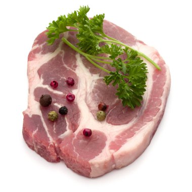 Çiğ domuz eti boyun pirzola et 