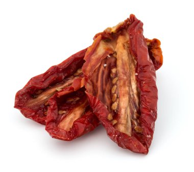 Beyaz üzerine kurutulmuş domates 