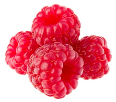 Beyaz üzerinde olgunlaşmış ahududu