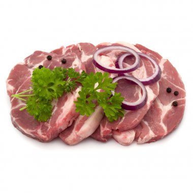 Çiğ domuz eti boyun pirzola et 