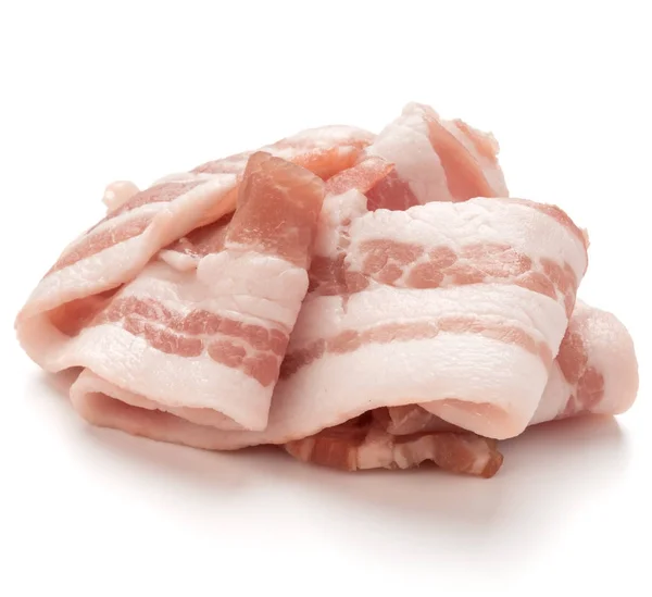 Sliced bacon on white — Stock Photo, Image