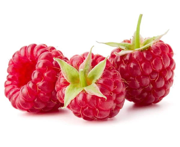 Ripe raspberries on white — Stock Photo, Image