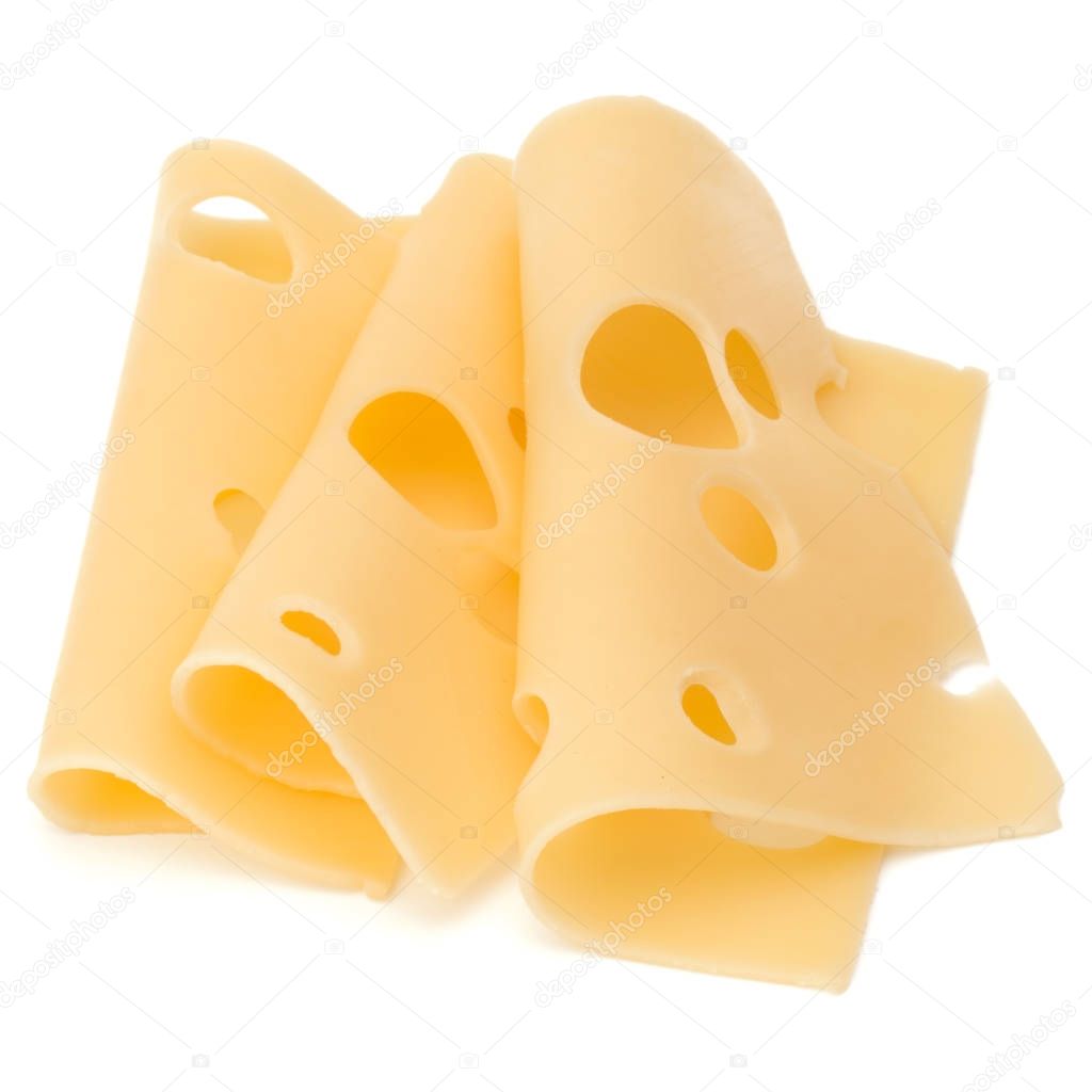 Cheese slices on white 