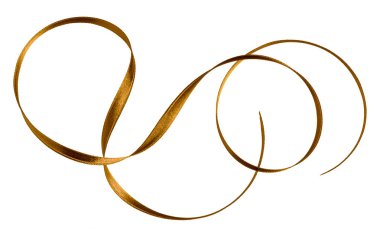 Beyaz arka plan üzerinde izole kahverengi renkte parlak saten şerit 