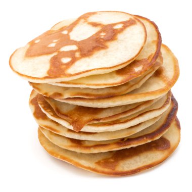 Beyaz arkaplanda krep yığını