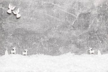 Melekler ve geyikler Noel tebrik kartı