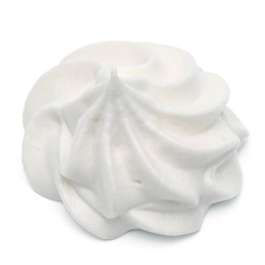 Beyaz arka plan üzerinde izole çırpılmış krem girdap 