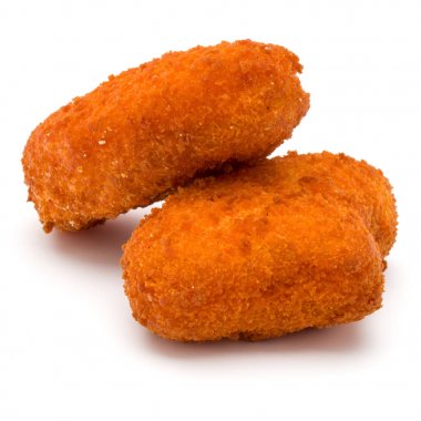 Beyaz arka plan üzerinde izole çıtır tavuk nuggets