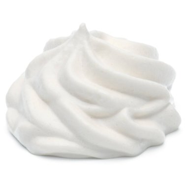 Beyaz arka plan üzerinde izole çırpılmış krem girdap 