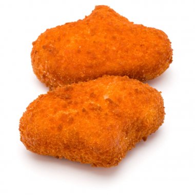 Beyaz arka plan üzerinde izole çıtır tavuk nuggets