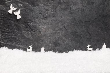 Oyuncaklar ve kopya alanı ile Noel tebrik kartı