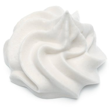 Beyaz arka plan üzerinde izole çırpılmış krem girdap 