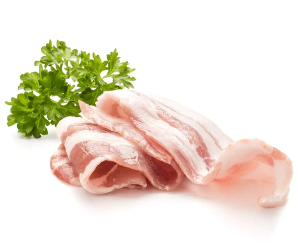Bacon Folhas Salsa Isoladas Sobre Fundo Branco — Fotografia de Stock