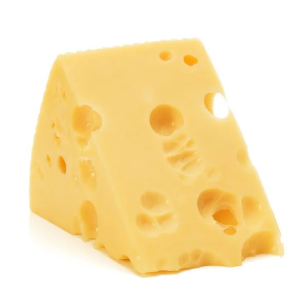 白い背景に分離されたチーズ ブロック — ストック写真