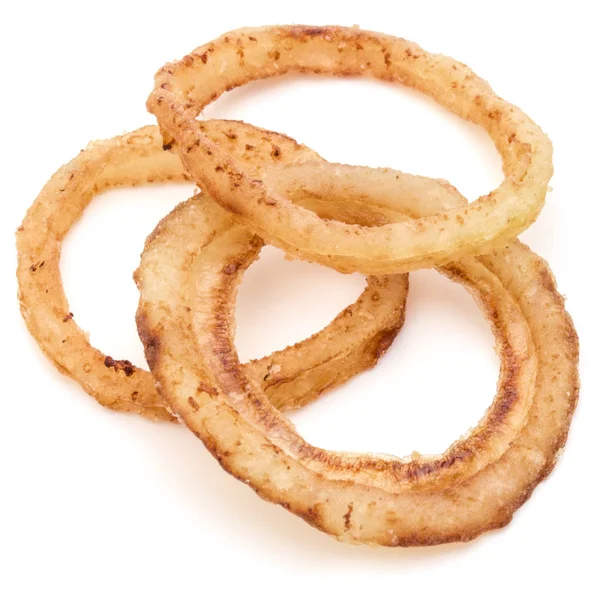 Deliciosos Anéis Cebola Frita Crocante Isolados Branco — Fotografia de Stock