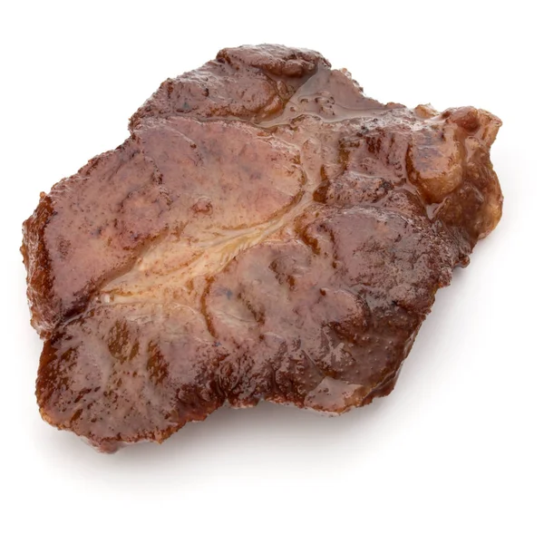 Carne Cerdo Frita Cocida Aislada Sobre Fondo Blanco —  Fotos de Stock