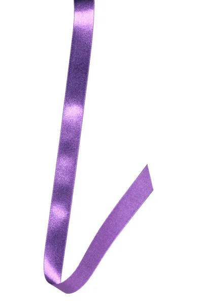 Shiny Satin Ribbon Lavender Color Isolated White Background — Stock Photo, Image