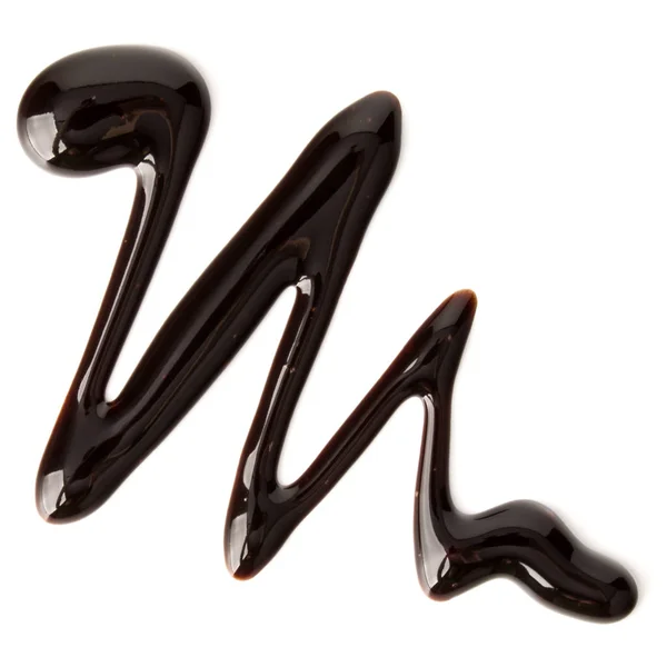 Xarope Chocolate Escuro Isolado Fundo Branco — Fotografia de Stock