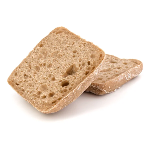 白い背景で隔離のチャバタ食パン — ストック写真