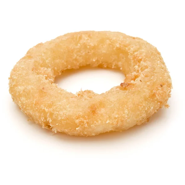 Krispig Friterad Lök Eller Calamari Ring Isolerad Vit Bakgrund — Stockfoto