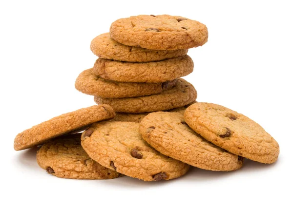 Chocolate Chip Cookies Isolated White Background — Stock Photo, Image