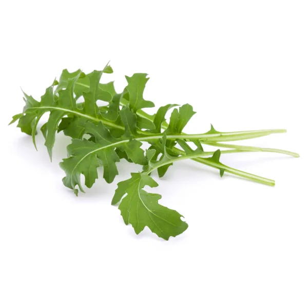 Foglie Rucola Fresca Verde Isolate Fondo Bianco — Foto Stock