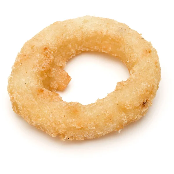 Krispig Friterad Lök Eller Calamari Ring Isolerad Vit Bakgrund — Stockfoto