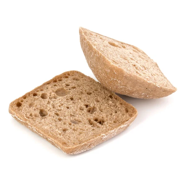 Φέτες Ψωμί Τσιαπάτα Που Απομονώνονται Λευκό Φόντο — Φωτογραφία Αρχείου