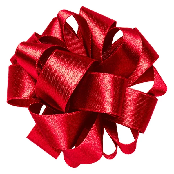 Festive Red Gift Bow Isolated White Background — Stock Photo, Image