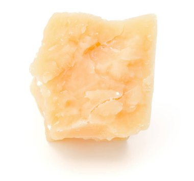 Beyaz arka plan kesme izole bir parmesan peynir paçavra