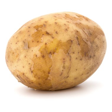 Beyaz arka plan üzerinde kesme izole yeni patates yumru