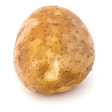 Beyaz arka plan üzerinde kesme izole yeni patates yumru