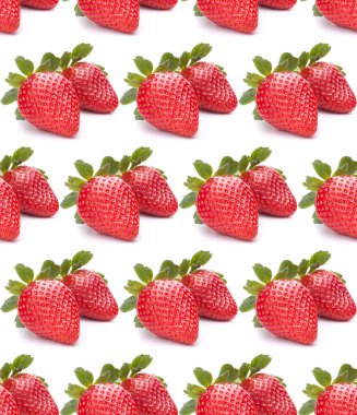 Çilek beyaz arka plan kesim izole. Dikişsiz gıda pa