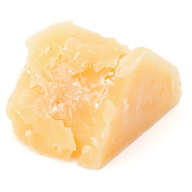 Beyaz arka plan kesme izole bir parmesan peynir paçavra