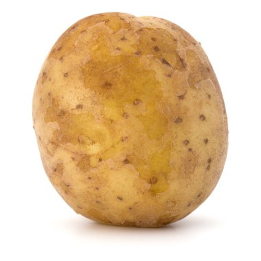Beyaz arka plan üzerinde kesme izole yeni patates yumru