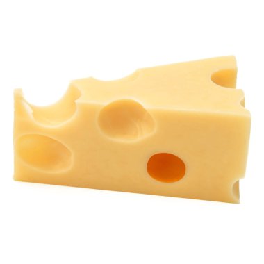 Beyaz arkaplanda izole edilmiş peynir