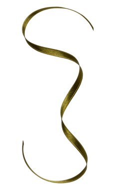 Beyaz arka plan üzerinde izole yeşil renkte parlak saten şerit .