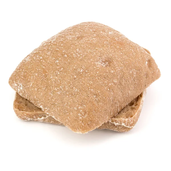 Pão de Ciabatta fatiado isolado no fundo branco recortado — Fotografia de Stock
