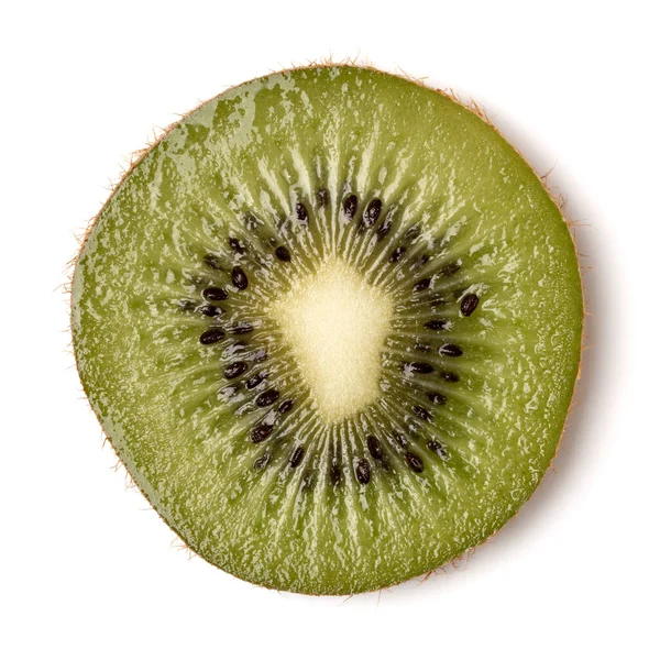 En Kiwi frukt skiva isolerad på vit bakgrund närbild. Kiwif — Stockfoto