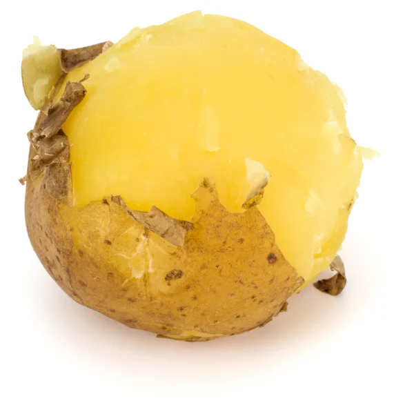 Eine gekochte geschälte Kartoffel isoliert auf weißem Hintergrund Ausschnitt — Stockfoto