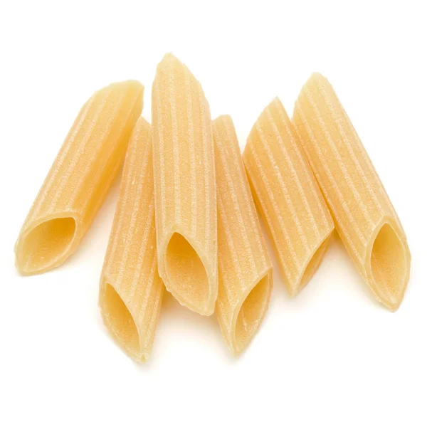 Italienische Pasta isoliert auf weißem Hintergrund. Wimpel. Penne-Bohrinsel — Stockfoto