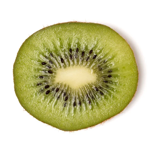 Una fetta di kiwi isolato su sfondo bianco primo piano. Kiwif — Foto Stock